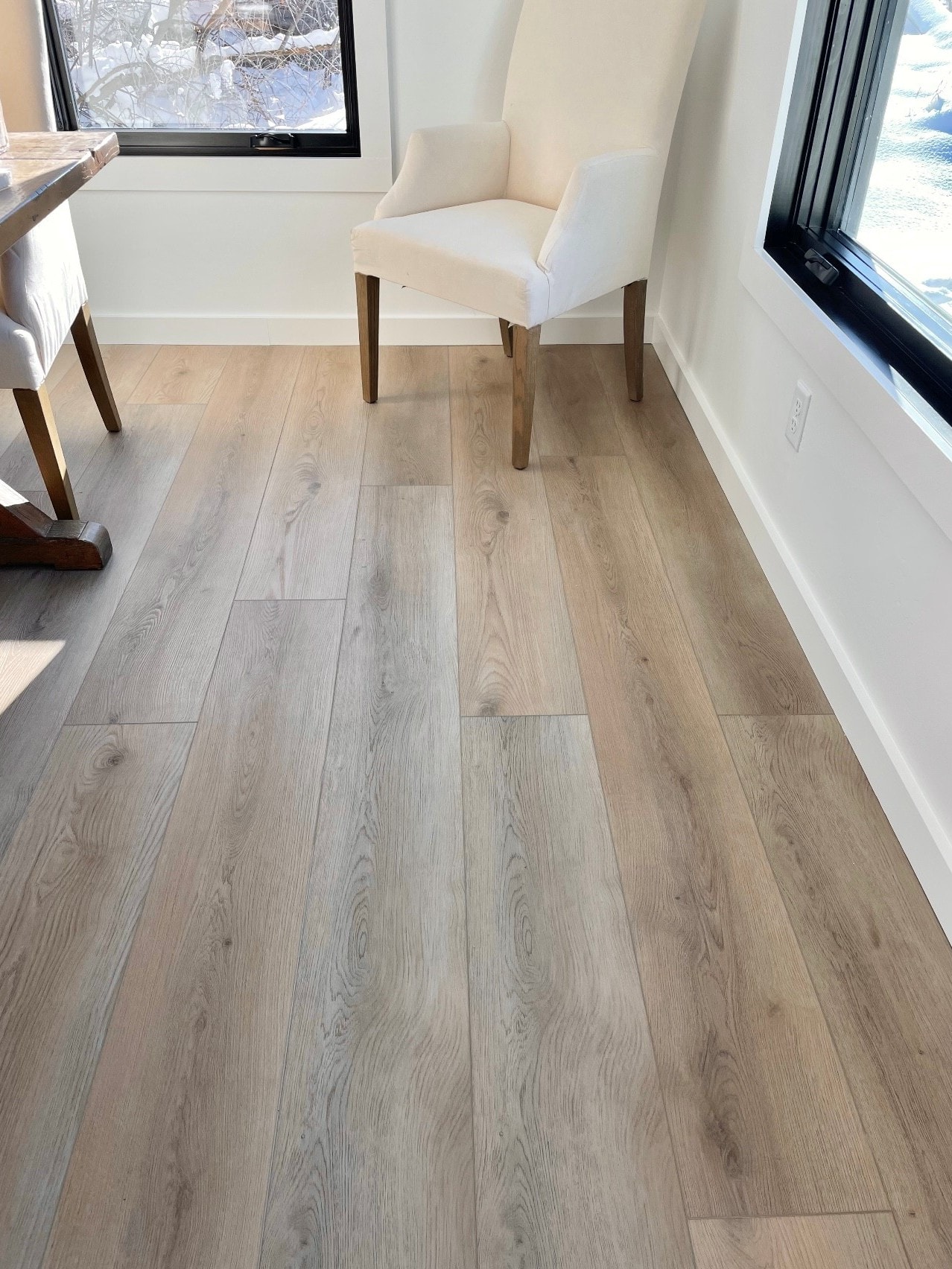 Home Office with Hearth vinyl plank flooring